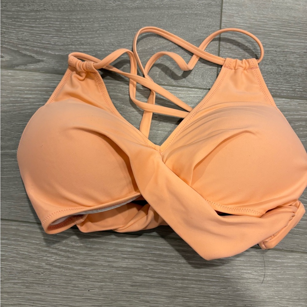 Cupshe Peach Strappy Bra with Molded Cups